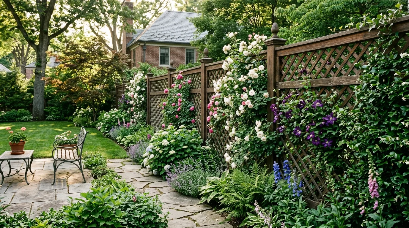 Mixed Fence With Stone Detail